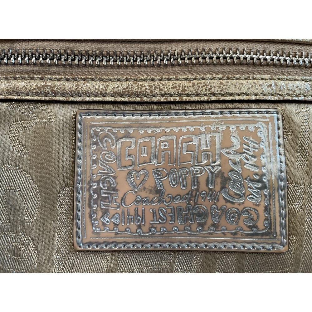 Coach Poppy Wristlet  Gold Silver — Purse / Bag / Clutch STUNNING - Picture 3 of 8
